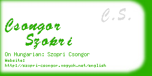 csongor szopri business card